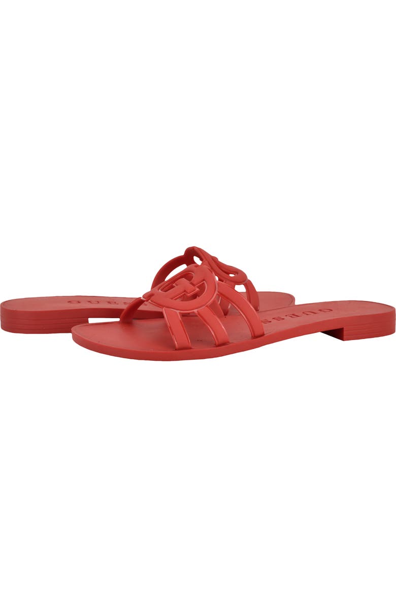 GUESS Elyho Jelly Slide Sandal, Alternate, color, Medium Red