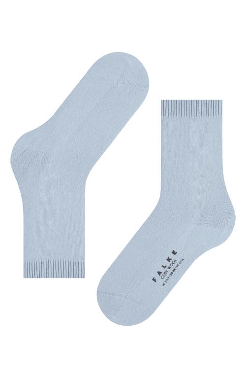 Falke Cosy Wool Blend Crew Socks In Blue