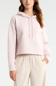 Zella Ottoman Cotton Blend Ribbed Hoodie