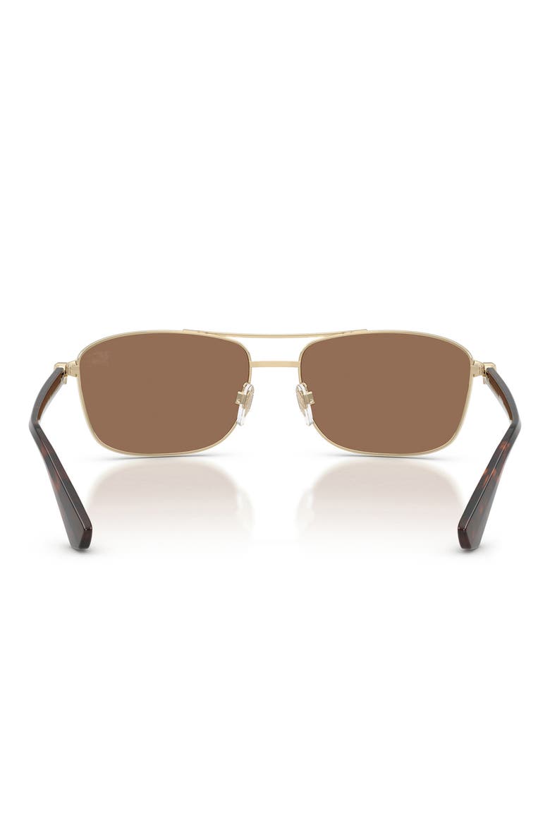 60mm Rectangular Sunglasses, Alternate, color, LIGHT GOLD/DARK BROWN