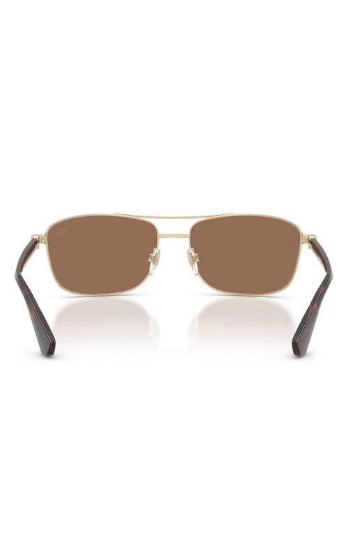 Burberry 60mm Rectangular Sunglasses In Light Gold/dark Brown