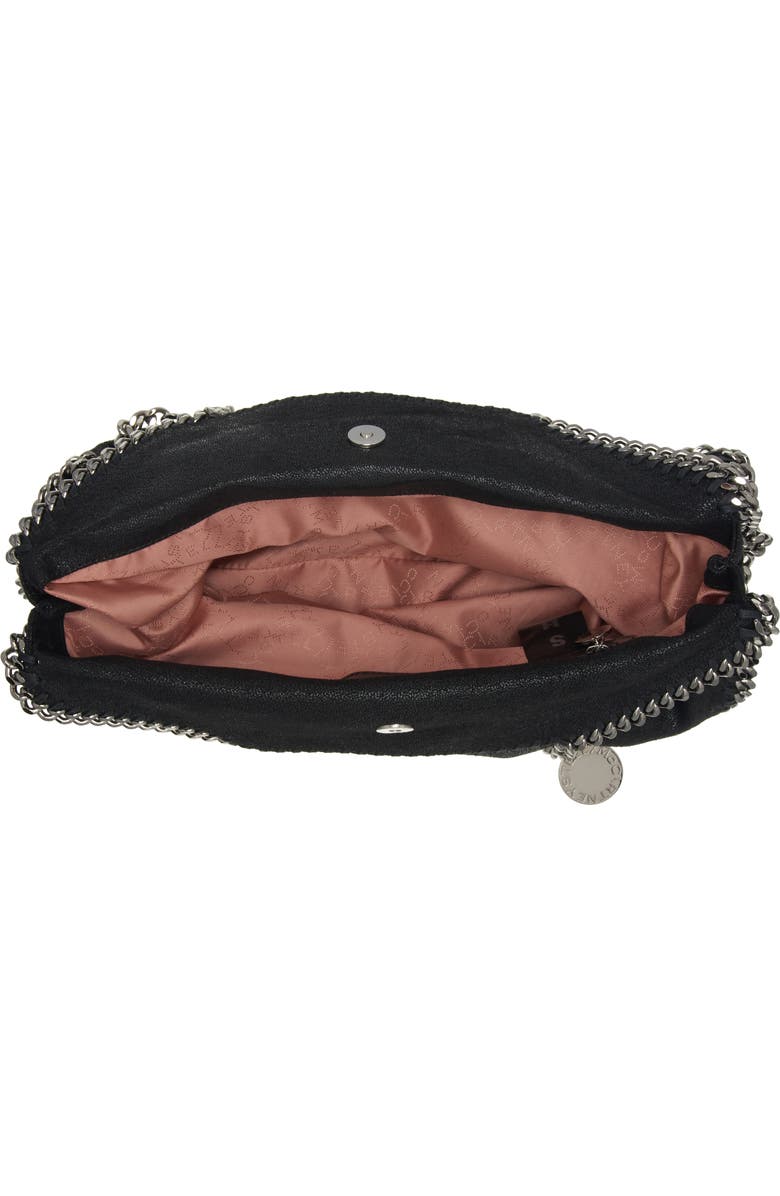 Stella McCartney Falabella Shaggy Deer Faux Leather Foldover Tote, Alternate, color, Black