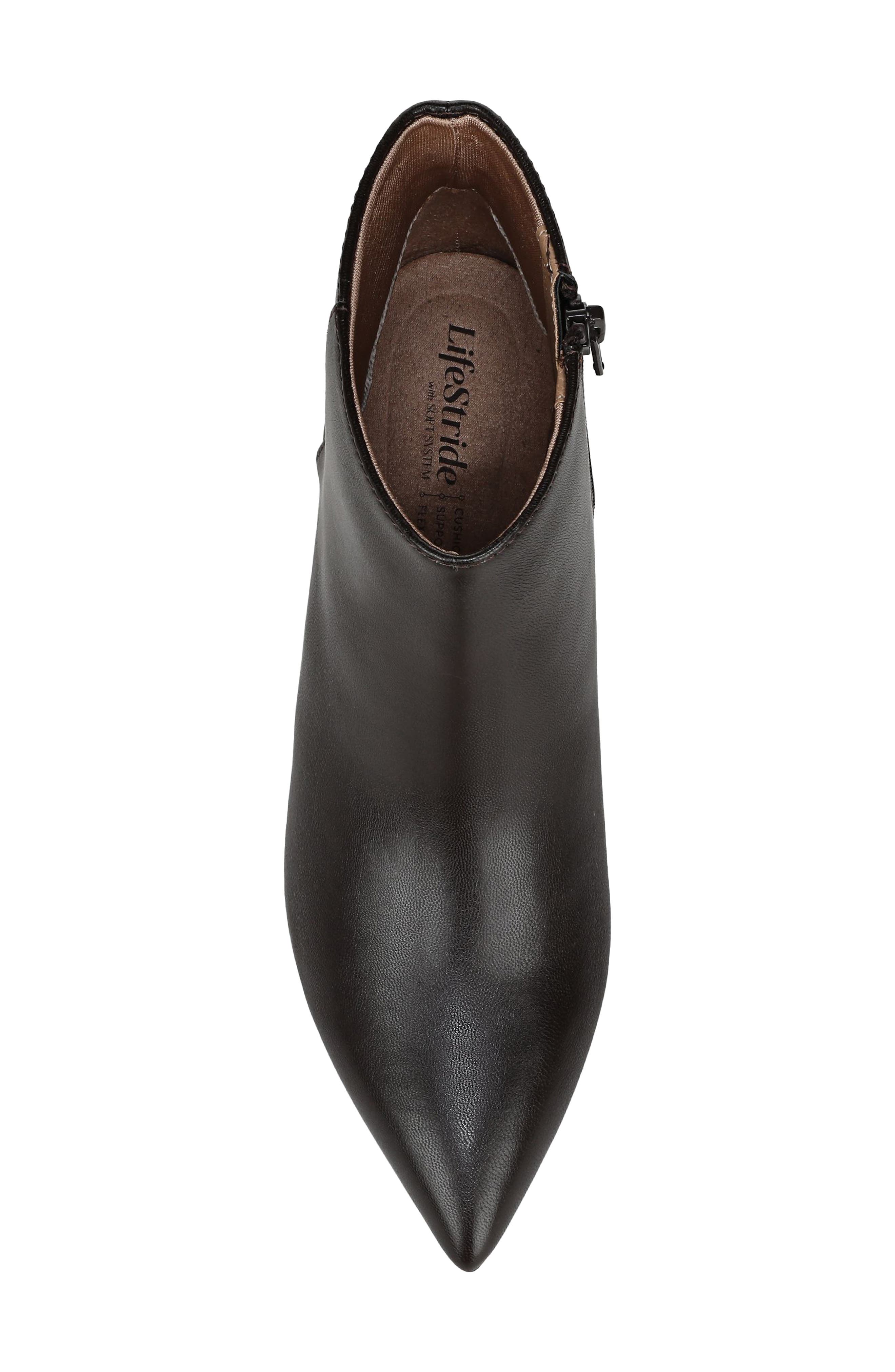 LifeStride Maya Pointed Toe Kitten Heel Bootie, Alternate, color, Dark Chocolate