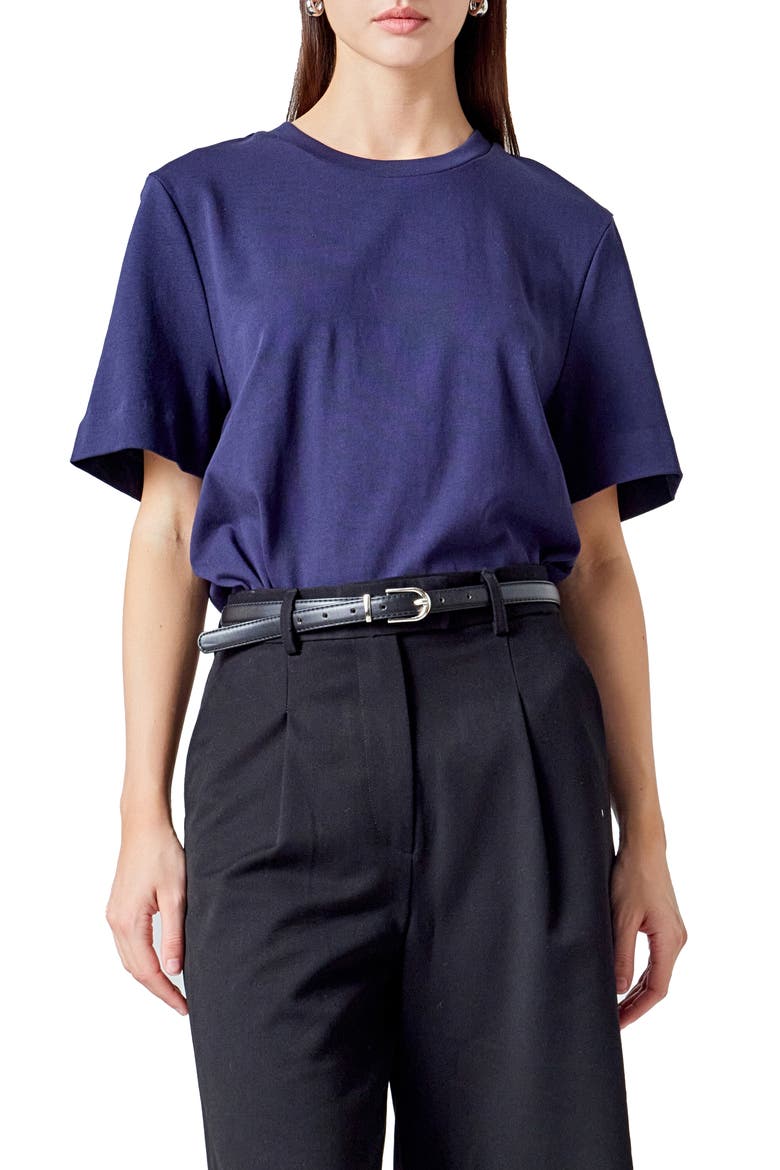 Basic Cotton T-Shirt, Main, color, NAVY
