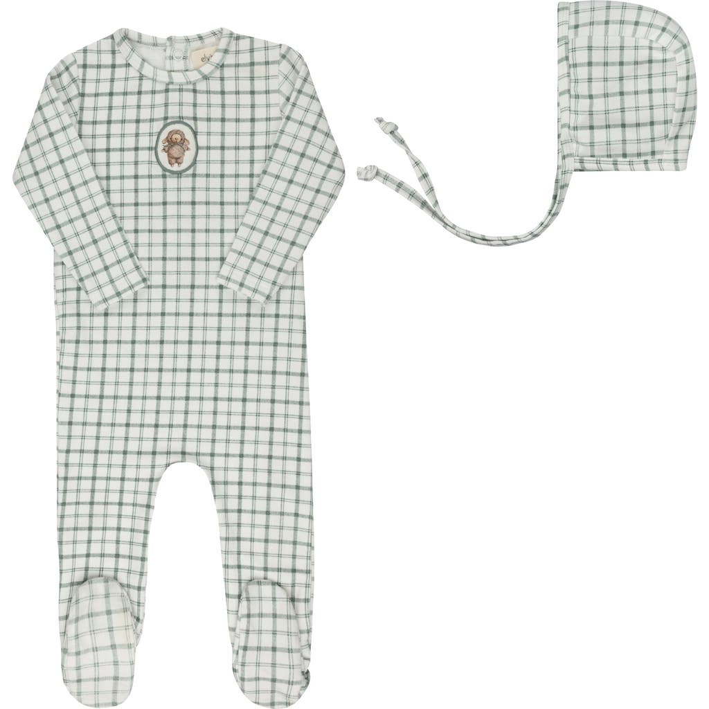 Ely's & Co. Modal French Terry Plaid Sheep Collection In Green