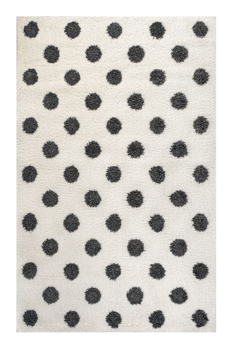 Pere Modern Charcoal Dot Shag Area Rug