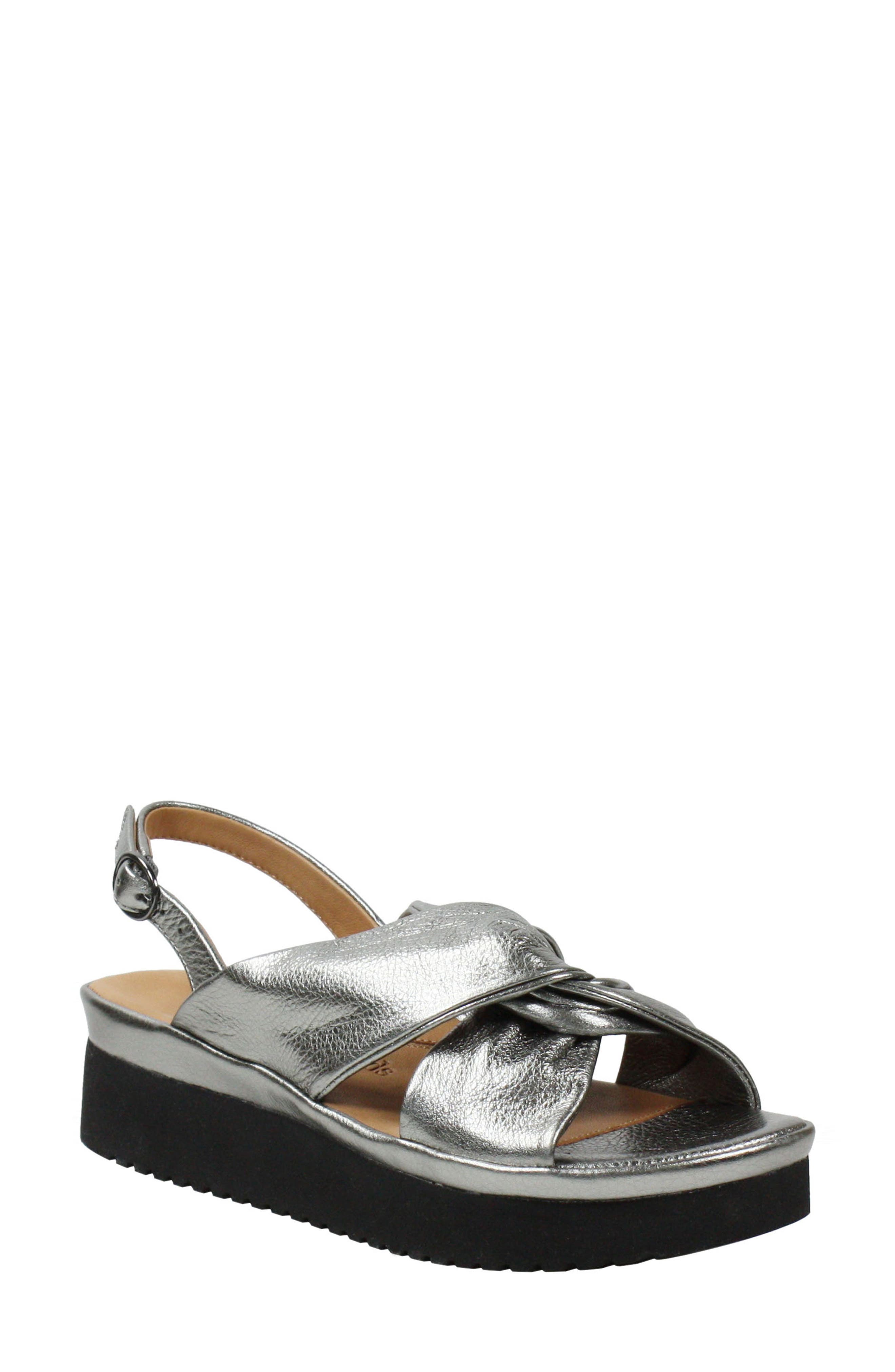 L'Amour de Pieds Amiens Slingback Platform Sandal, Main, color, ANTHRACITE LEATHER