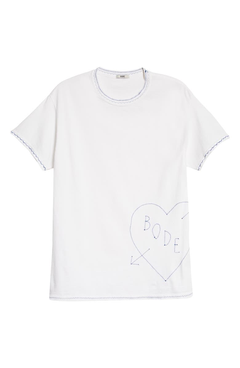 Bode x Marcus Paul Embroidered Sweetheart T-Shirt, Alternate, color, 