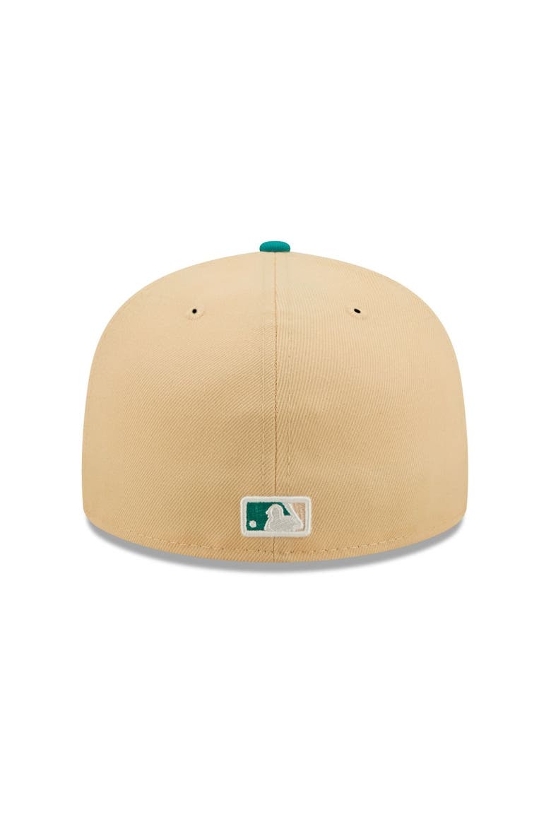 Men's New Era Natural/Teal Los Angeles Dodgers Mango Forest 59FIFTY fitted hat, Alternate, color, Natural