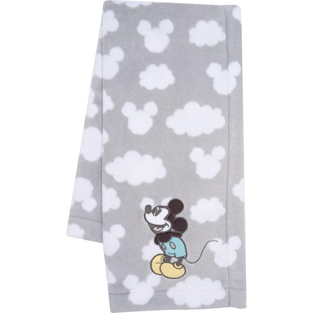 Lambs & Ivy Disney Baby Moonlight Mickey Mouse Soft Fleece Baby Blanket In Gray