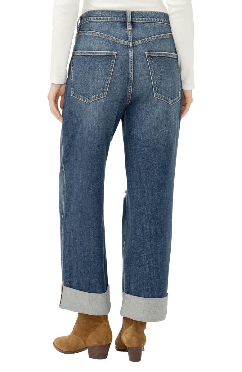 Silver Jeans Co. Be Easy Ripped High Waist Crop Wide Leg Jeans, Alternate, color, Thelma