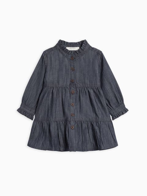 Tula Chambray Ruffle Shirt Dress (Baby)