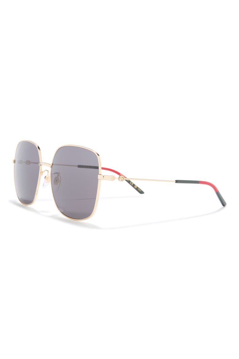 59mm Square Sunglasses, Alternate, color, GOLD GOLD GREY