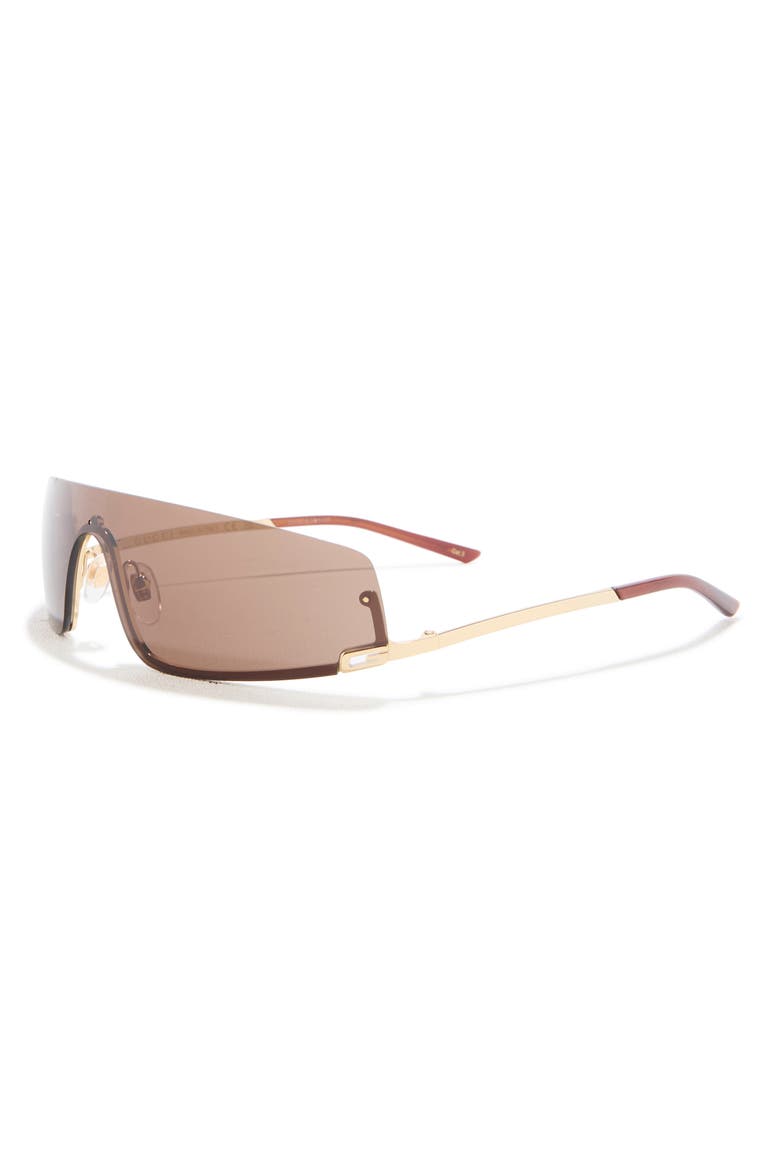 99mm Wrap Sunglasses, Alternate, color, GOLD GOLD BROWN