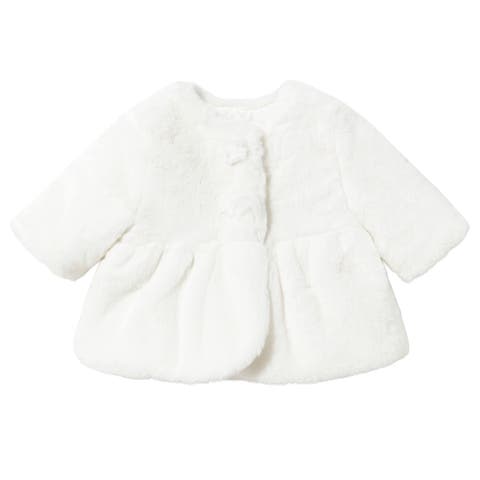 Fluffy Button Faux Fur Coat