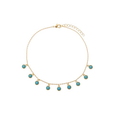 Turquoise Bezel Shaker Anklet