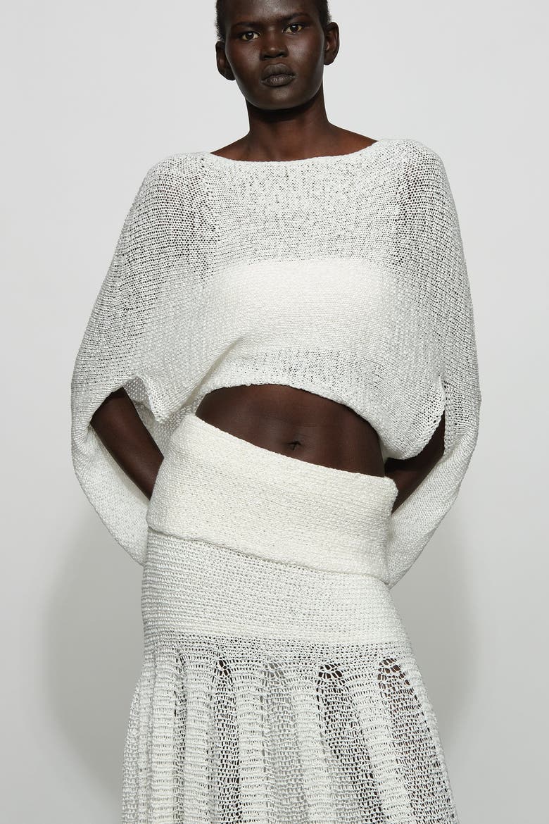 Kiernan Knit Skirt, Alternate, color, White