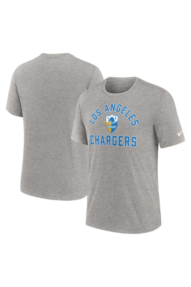 Men's Nike Heather Gray Los Angeles Chargers Favorable Timeline Tri-Blend T-Shirt, Alternate, color, Heather Gray