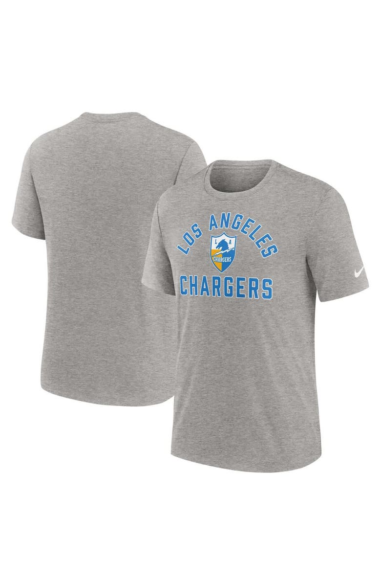 Nike Men's Nike Heather Gray Los Angeles Chargers Favorable Timeline Tri-Blend T-Shirt, Alternate, color, Heather Gray