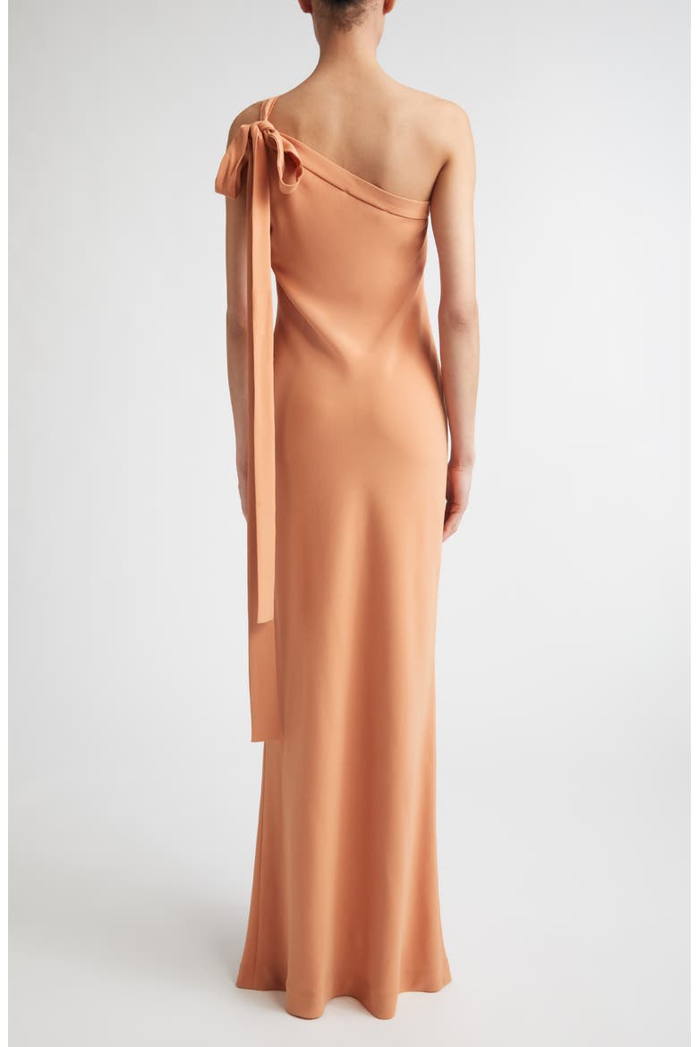 Alexander One-Shoulder Gown, Alternate, color, CORAL ORANGE