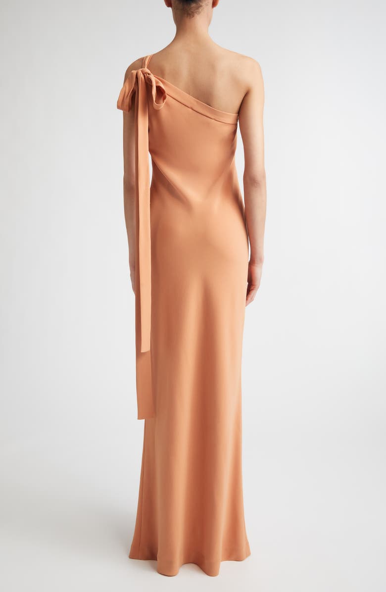 BERNADETTE Alexander One-Shoulder Gown, Alternate, color, Coral Orange