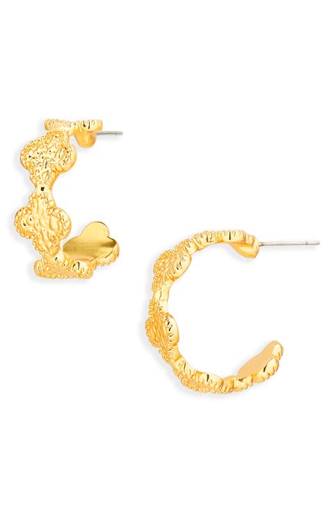 Molten Clover Hoop Earrings