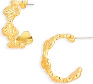 Karine Sultan Molten Clover Hoop Earrings
