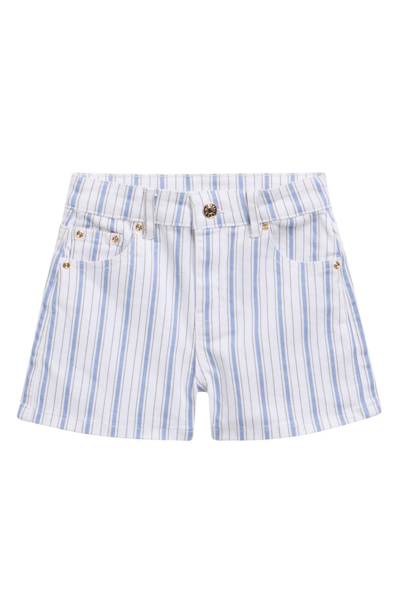 Tractr Kids' Brittany Stripe Denim Shorts, Main, color, Ivory