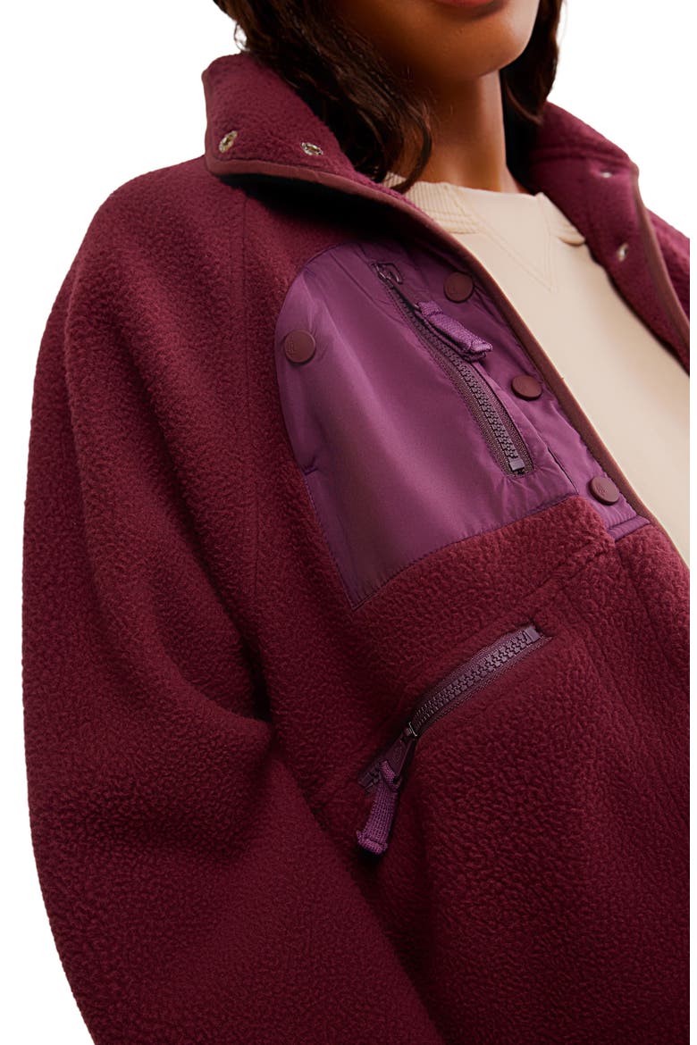 x Hatch Hit The Slopes Fleece Jacket, Alternate, color, DEEP MAROON