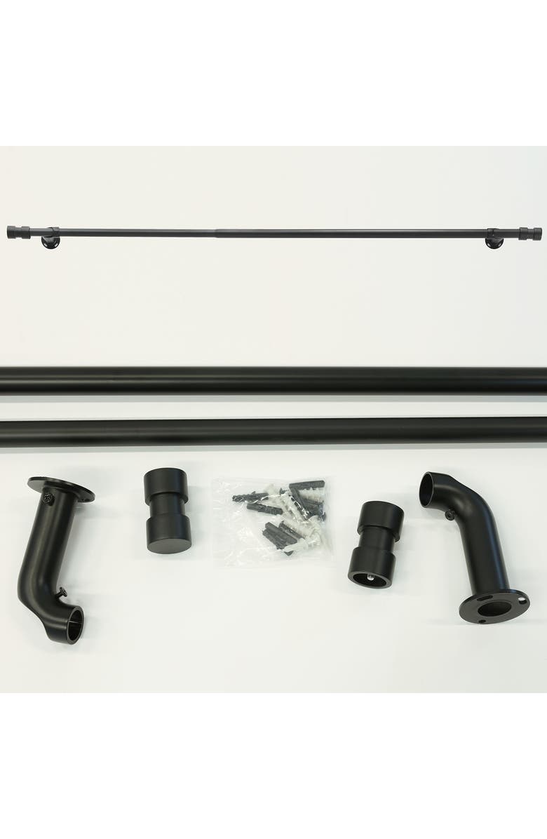 Outdoor Decor by Commonwealth Blackout Curtain Rod Set, Alternate, color, Black