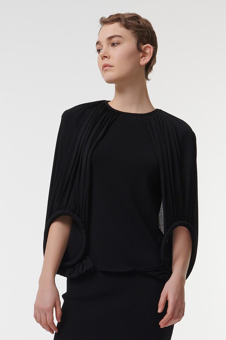 Double-Hoop Knitted Top, Alternate, color, Black