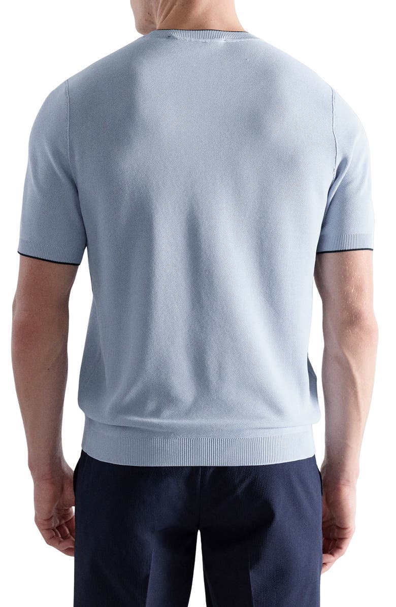 MANGO Short Sleeve Piqué Top, Alternate, color, Sky Blue