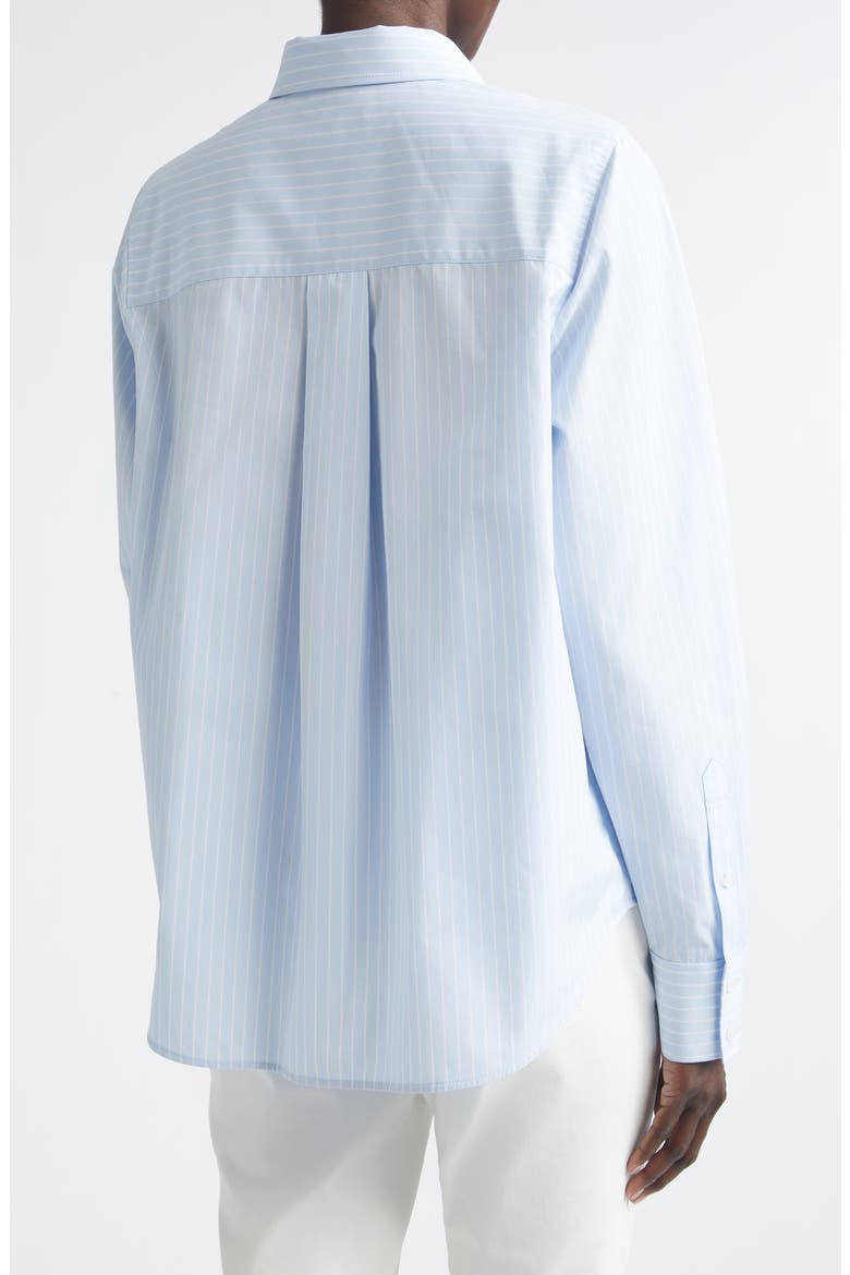 Stripe Oversize Cotton Poplin Button-Up Shirt, Alternate, color, OXFORD BLUE MULTI
