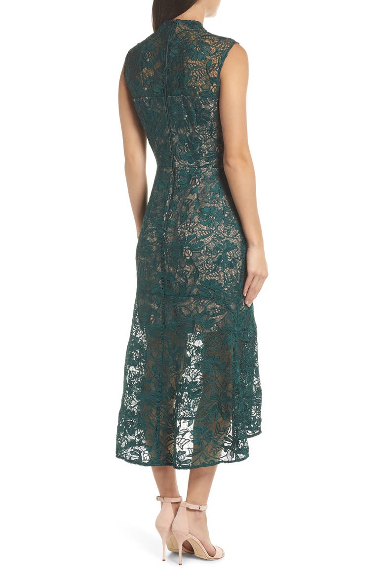 Lace Midi Dress, Alternate, color, GREEN PARK