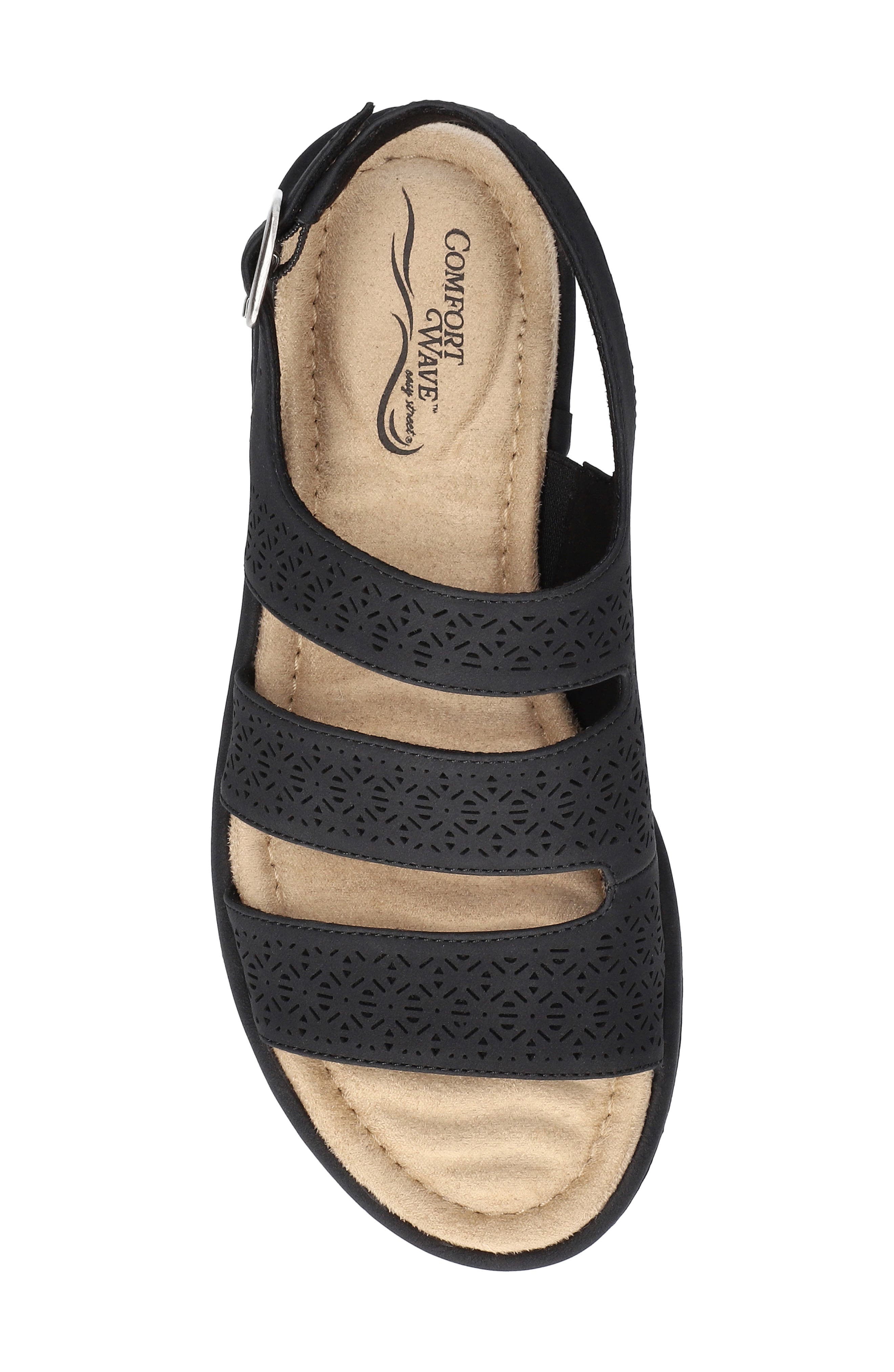 EASY STREET Link Laser Cut Slingback Sandal, Alternate, color, Black