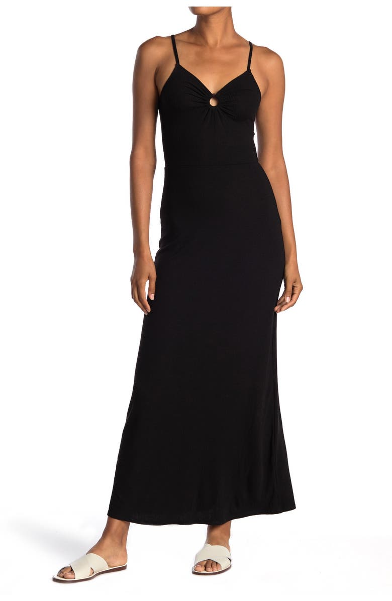Love, Fire Ribbed Keyhole Cutout Maxi Dress, Main, color,