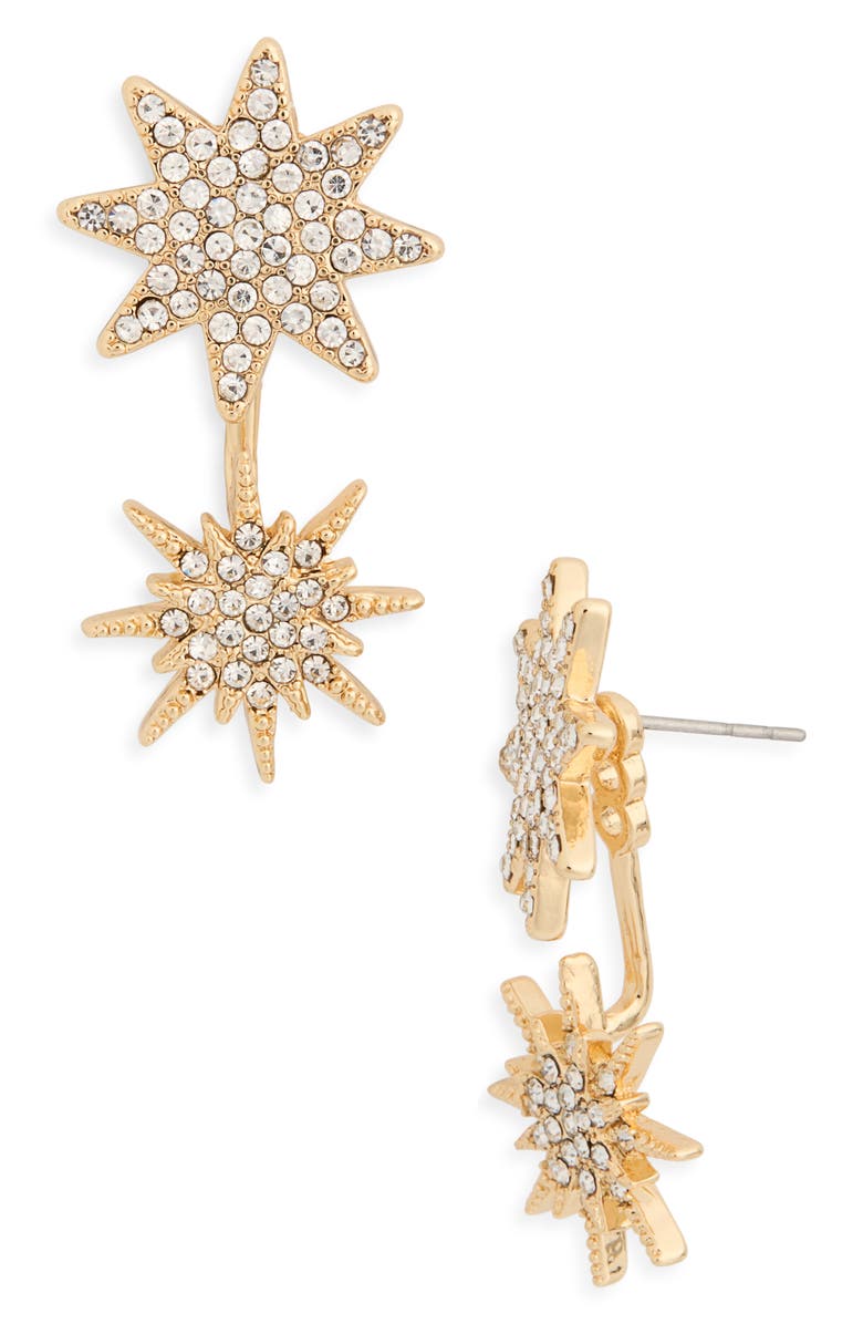 BaubleBar Star Burst Double Drop Earrings, Main, color,