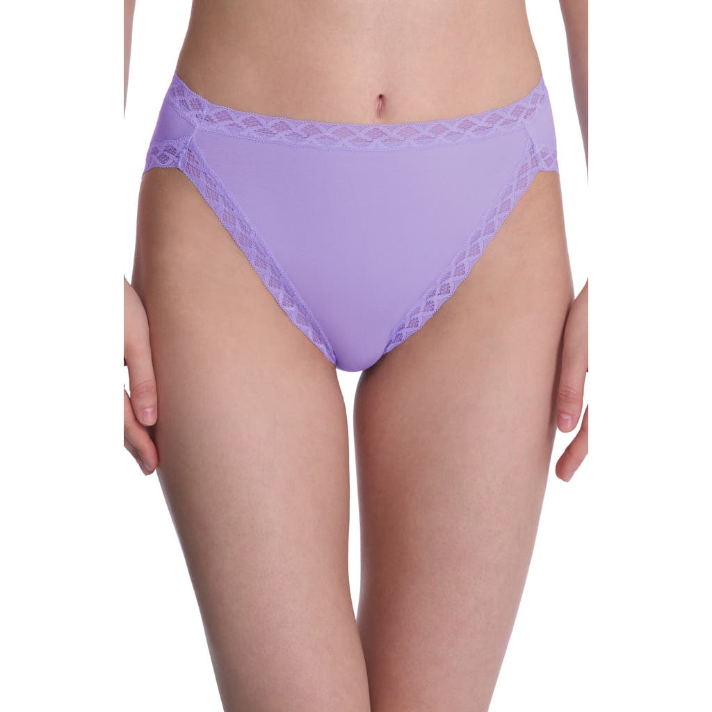 Natori Bliss Cotton French Cut Briefs In Purple