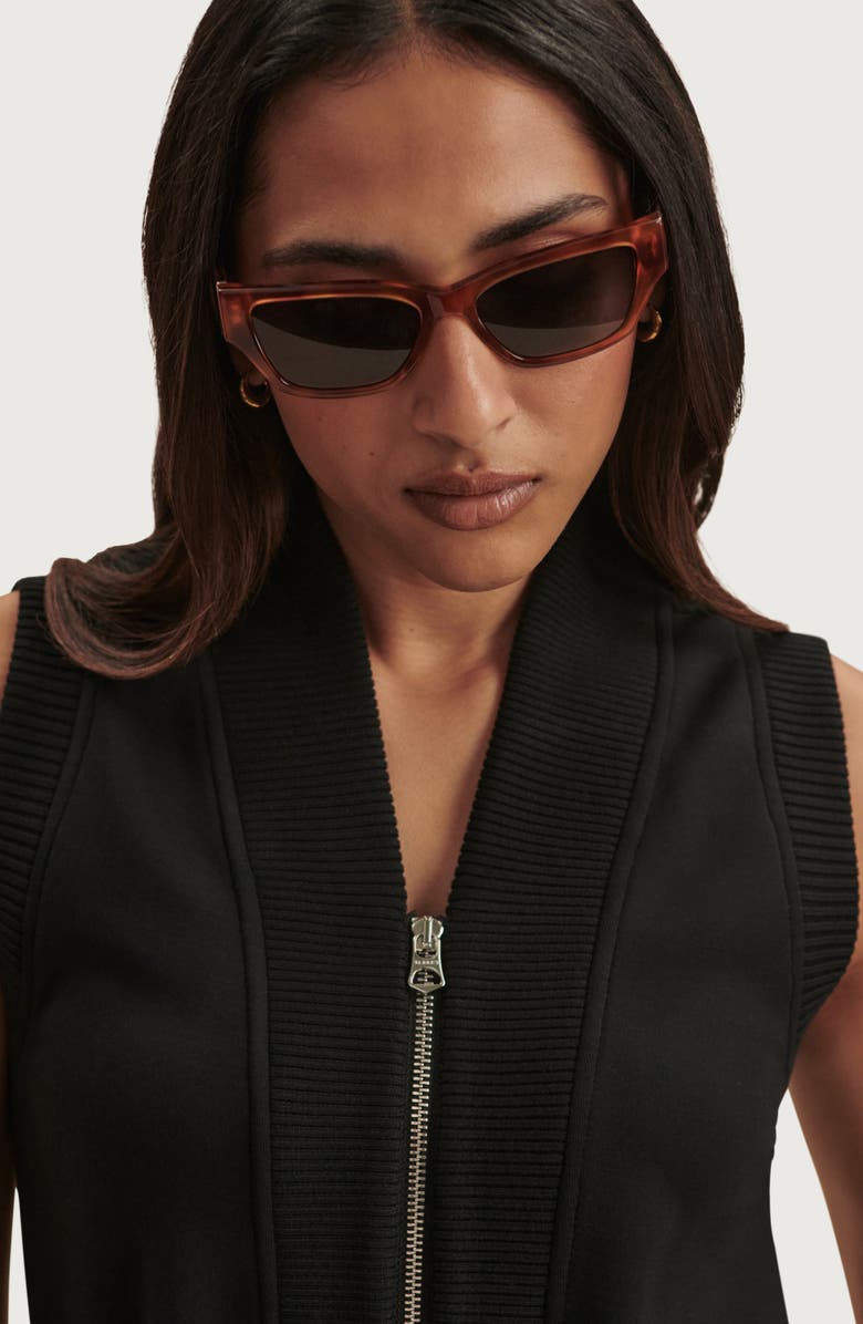 Varley Polyanna Knit Half Zip Dress, Alternate, color, Black