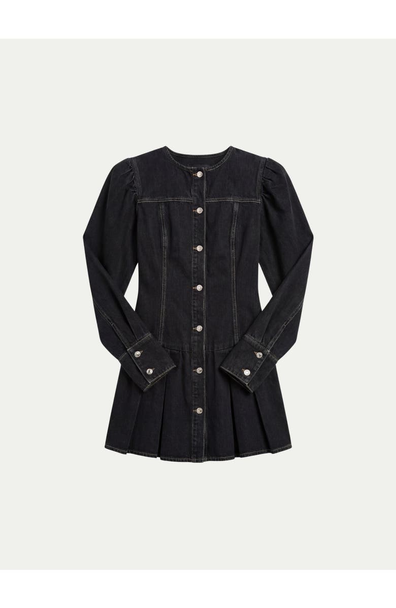MissPap Premium Denim Balloon Sleeve Dress, Alternate, color, Washed Black