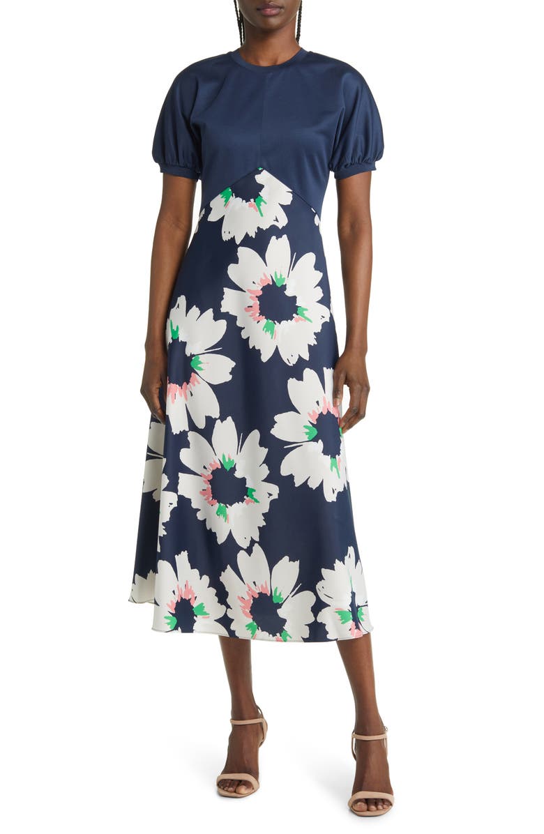 Ted Baker London Daysiah Floral Puff Sleeve Dress, Main, color, 