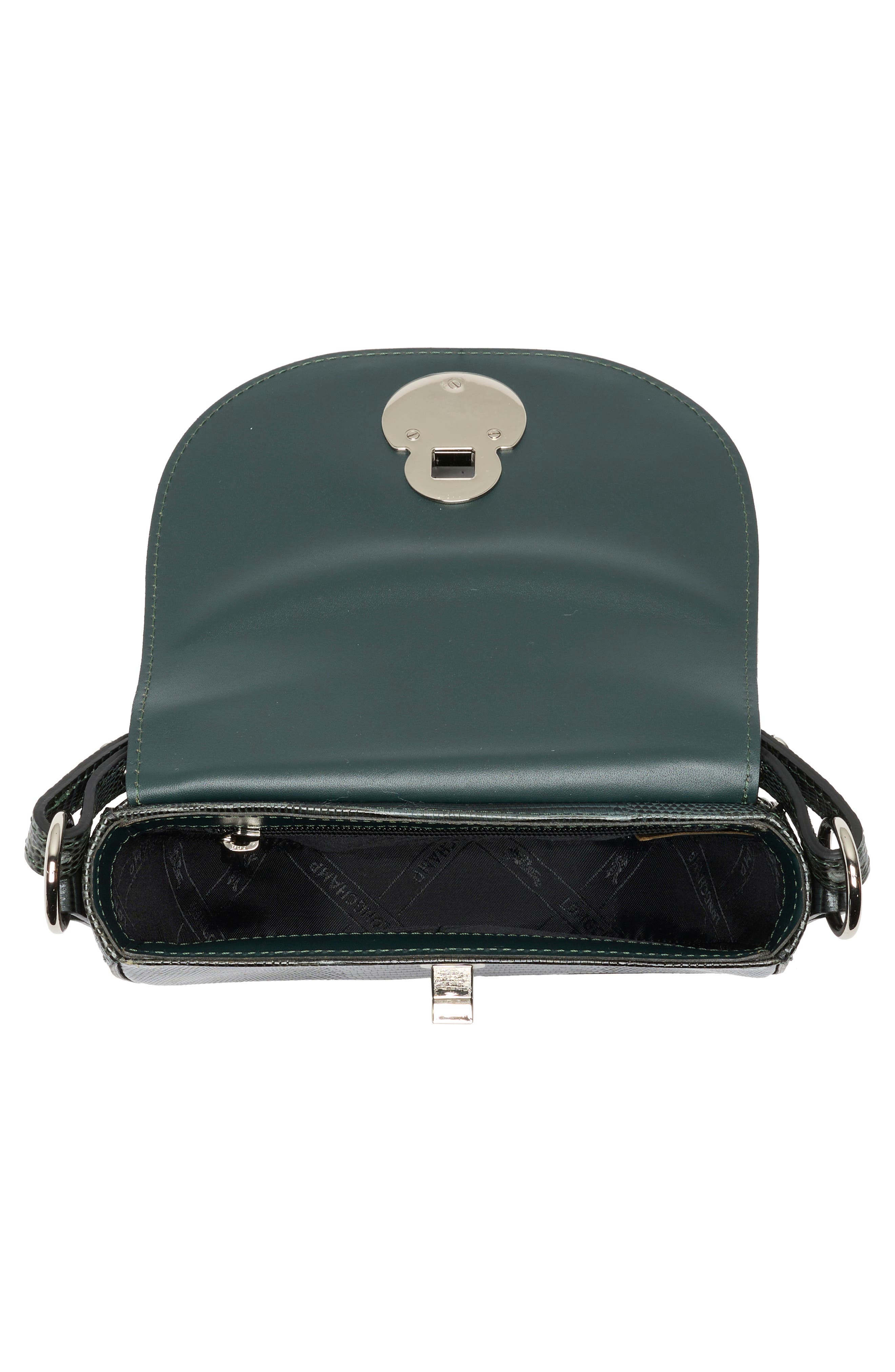Longchamp Extra Small Cavalcade Lizard Print Leather Crossbody Bag, Alternate, color, Fir
