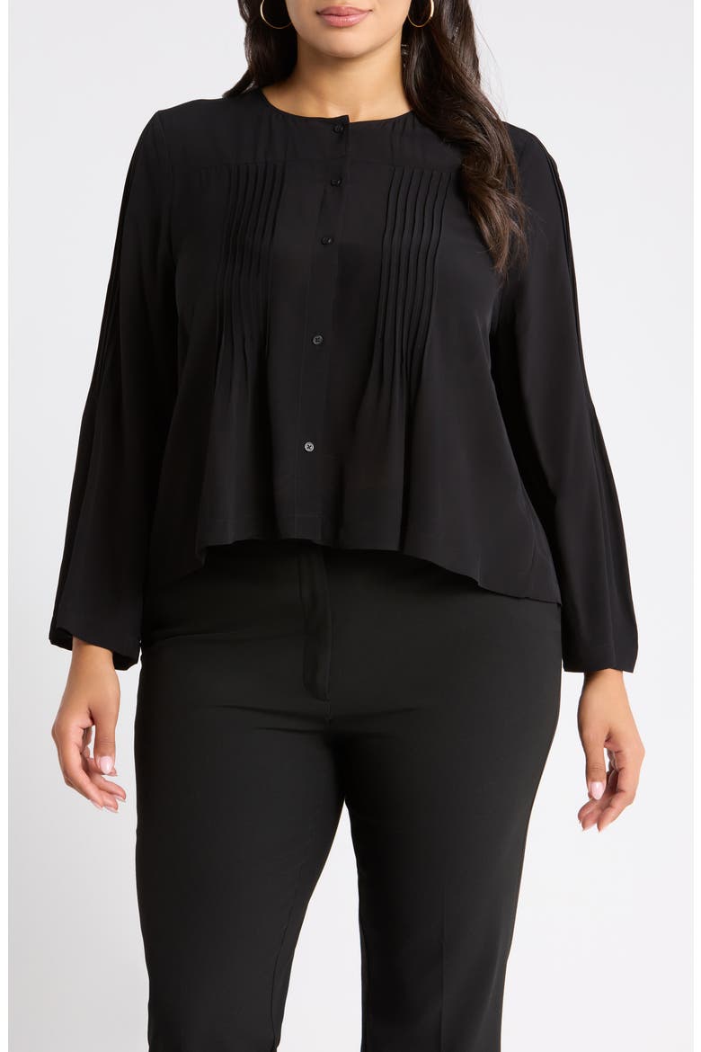Pintuck Top, Main, color, BLACK