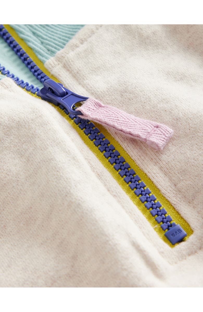 Mini Boden Kids' Colorblock Quarter Zip Sweatshirt, Alternate, color, 