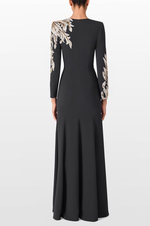 Jenny Packham Honor Sequin-embellished Maxi Gown In Gray