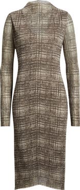 BOSS Mock Neck Long Sleeve Maxi Dress