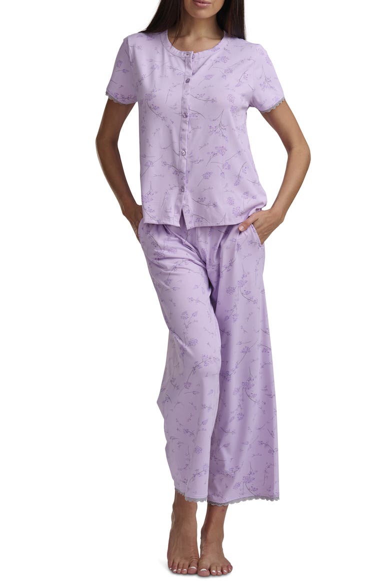 Print Crop Pajamas, Alternate, color, LAVENDER BLOOM