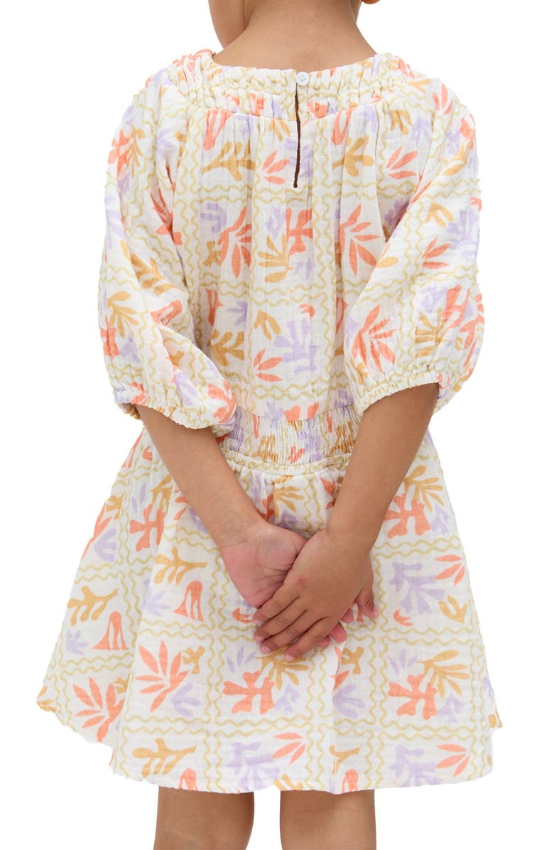 Raffya Kids Soipoi Ruched V-Neck Dress, Alternate, color, 