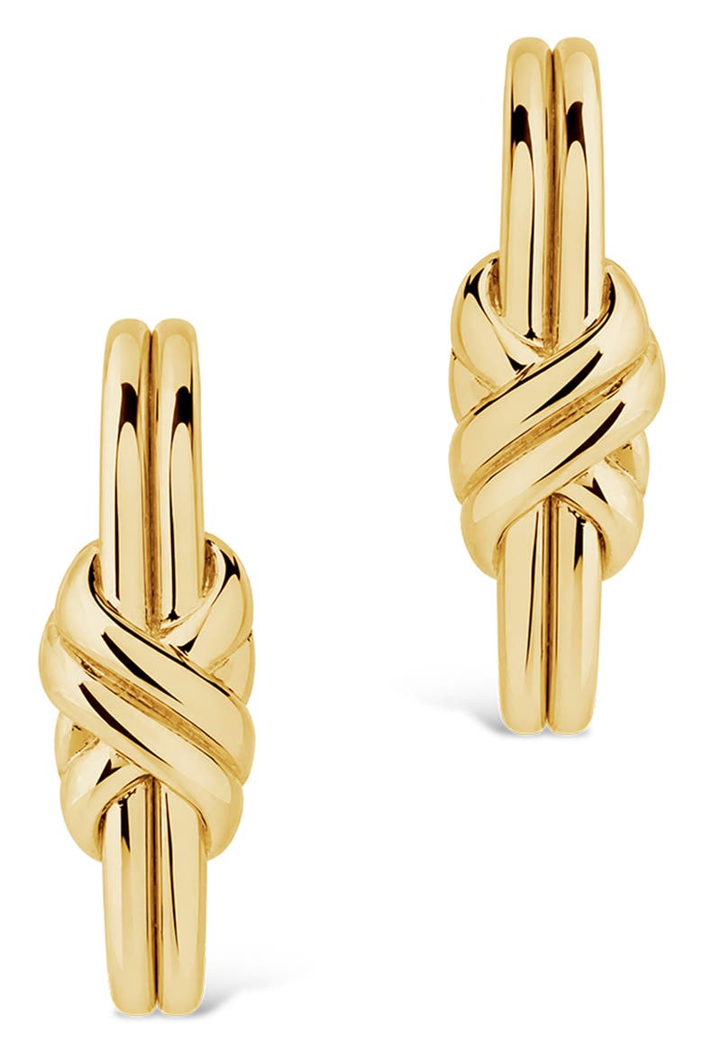 Bold Crossover Hoop Earrings, Alternate, color, GOLD