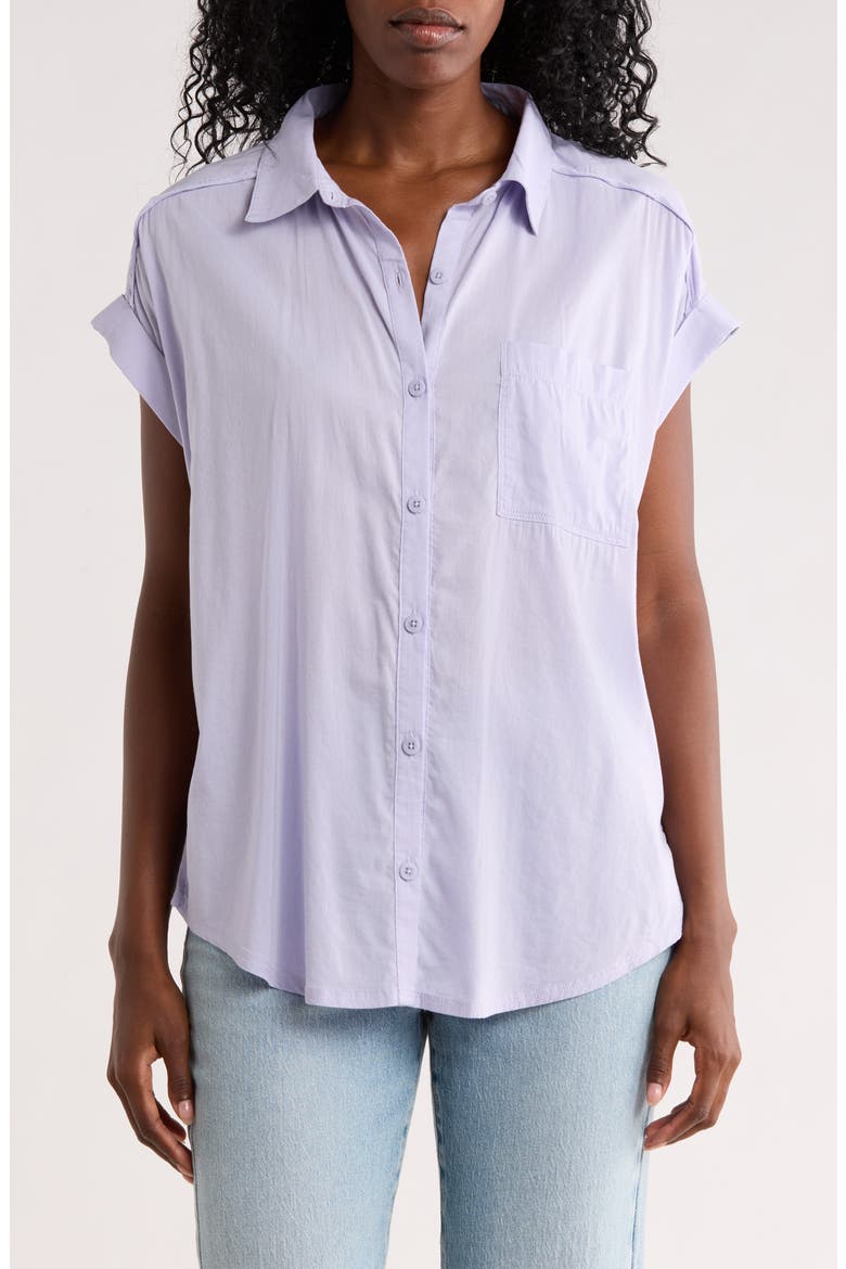 Paige Button-Up Shirt, Main, color, LAVENDER